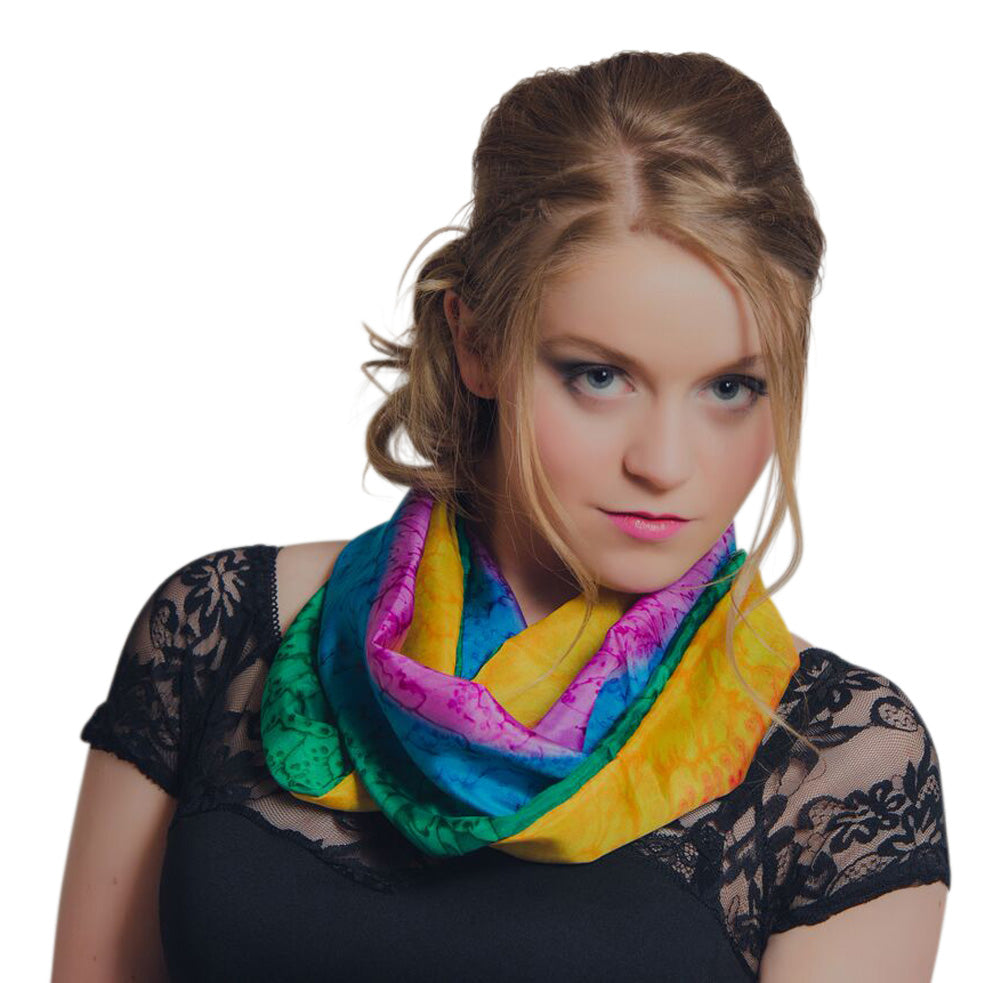 Silk on sale rainbow scarf