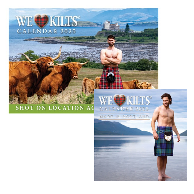 We Love Men In Kilts 2025 Wall Calendar Large And Compact 2 Pack