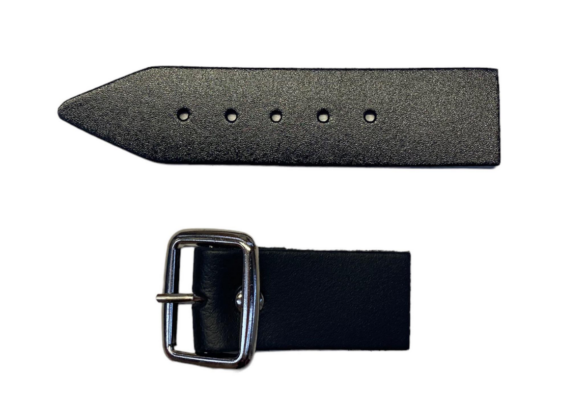 Black Kilt Strap Leather Tab Buckle 1.25 Kilts Wi Hae Ltd