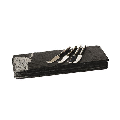 Set Of 4 Individual Slate Cheese Boards