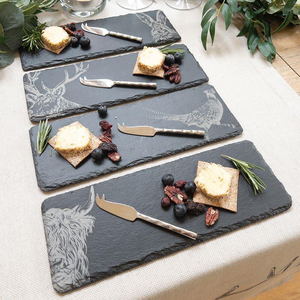 Set Of 4 Individual Slate Cheese Boards