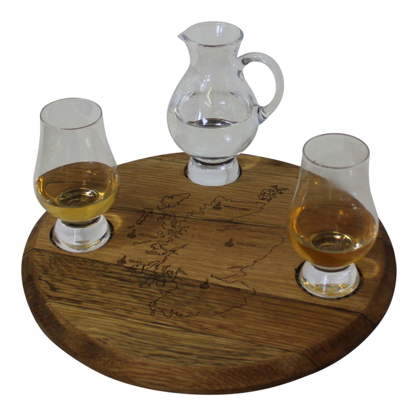 Whisky Barrel Lazy Susan with Glasses & Jug