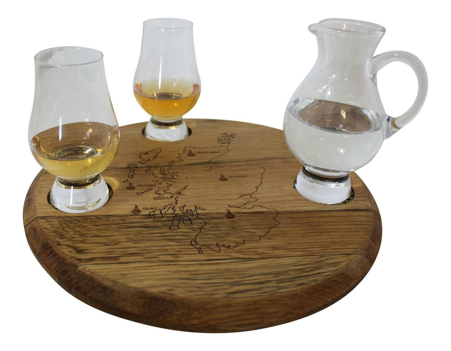 Whisky Barrel Lazy Susan with Glasses & Jug