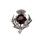 Petite Thistle & Dark Amethyst Stone Brooch