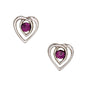 Dark Amethyst Stone Celtic Heart Studs