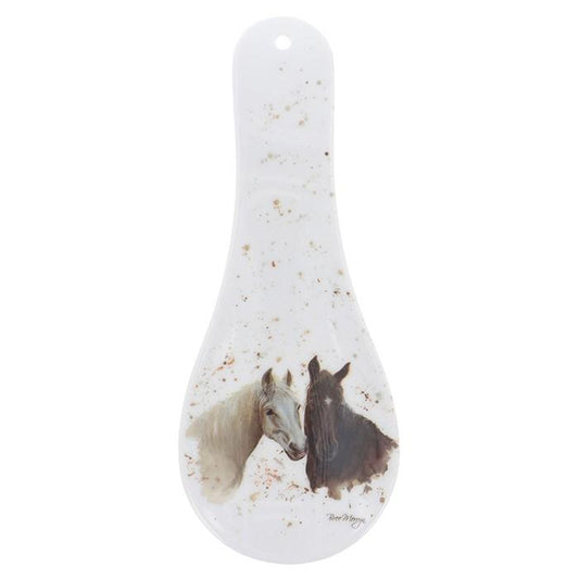 Brown & White Horse Spoon Rest