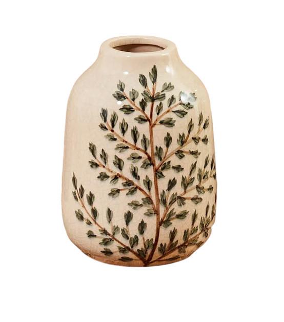 Stoneware Bay Leaf Vase