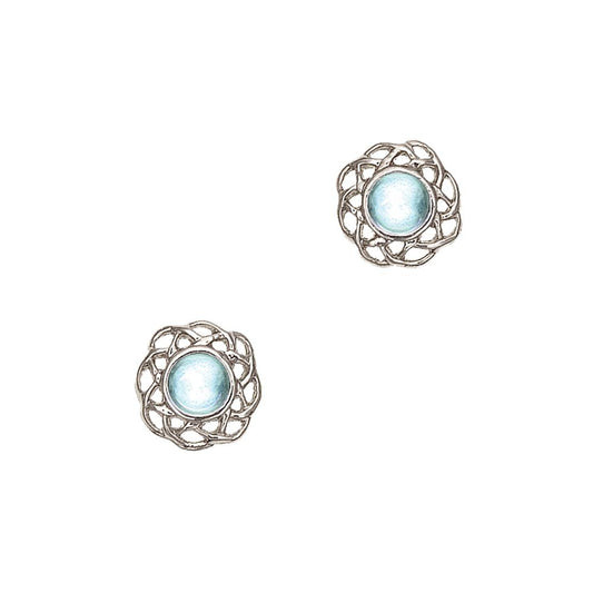 March Aquamarine Birthstone Studs