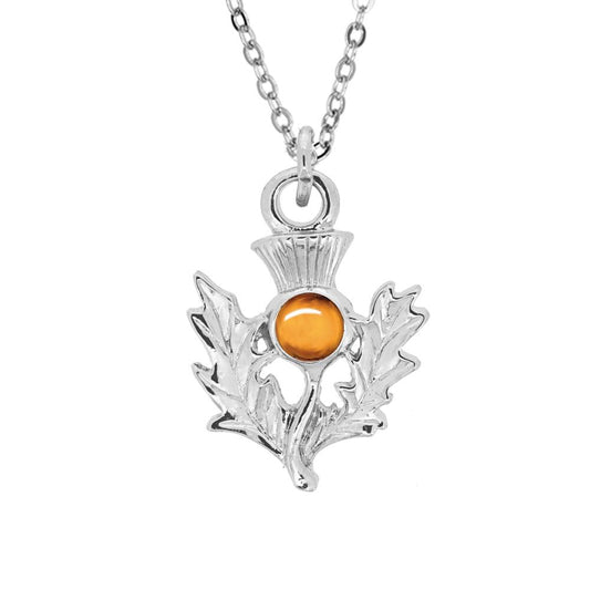 November Topaz Thistle Necklace