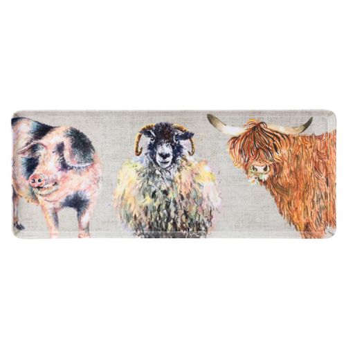 Long Country Life Animal Serving Tray