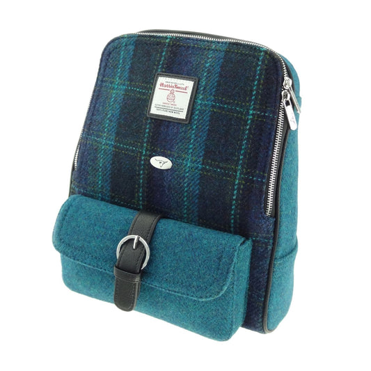 Turquoise Tartan Large Backpack