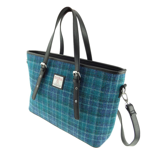 Sea Blue Tartan Large Handbag