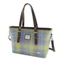 Light Purple Lilac Yellow Tartan Large Handbag