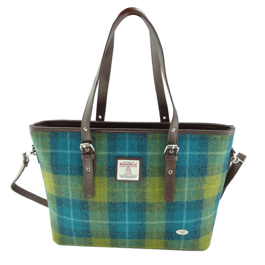 Sea Blue & Green Tartan Large Handbag