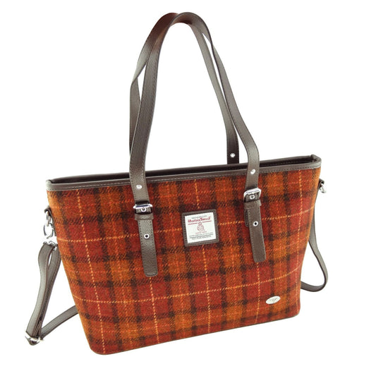 Burnt Orange Tartan Large Handbag