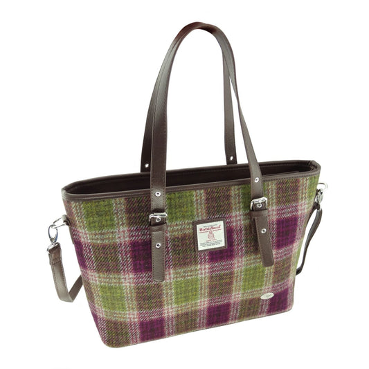 Heather Purple Green Tartan Large Handbag