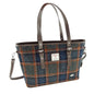 Navy & Orange Tartan Large Handbag