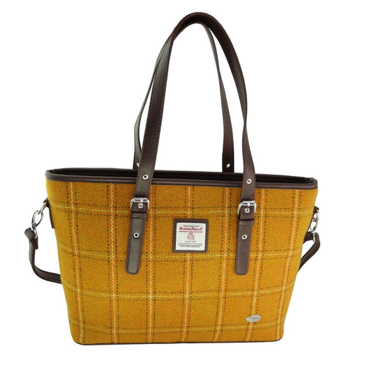 Mustard Yellow Tartan Large Handbag