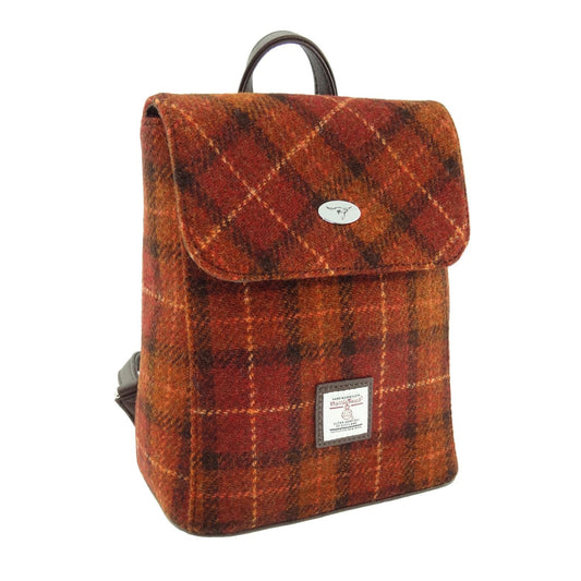 Burnt Orange Tartan Mini  Backpack