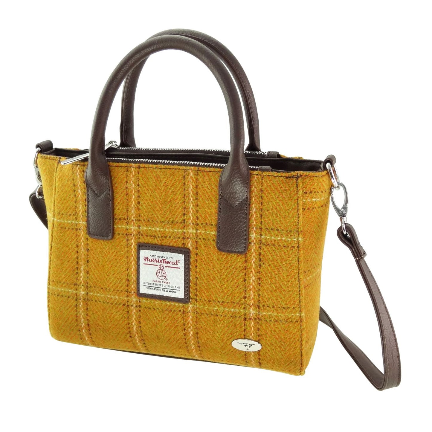 Mustard Yellow Tartan Tote Handbag