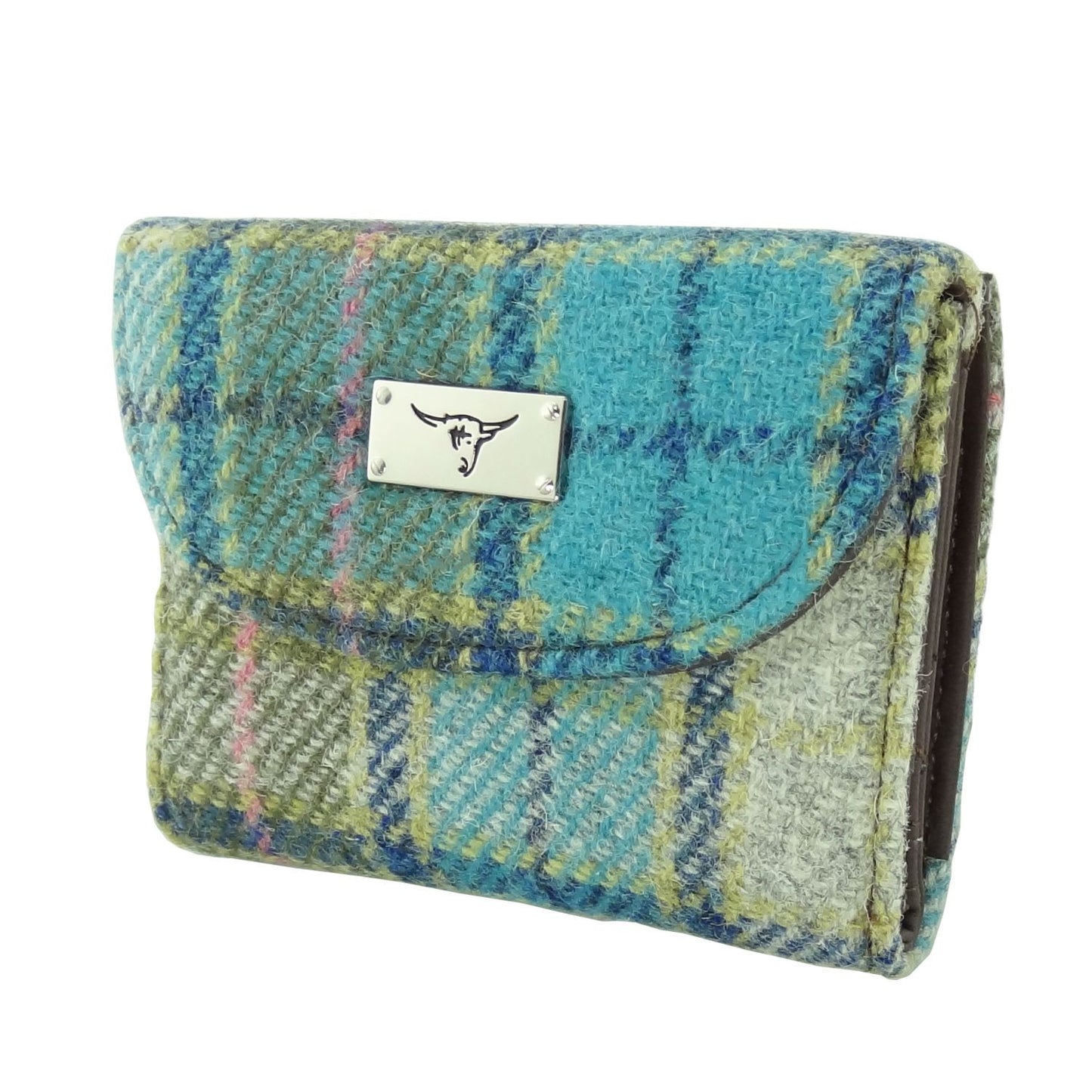 Aqua Blue Tartan Purse