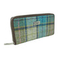 Light Blue Tartan Zip Round Purse