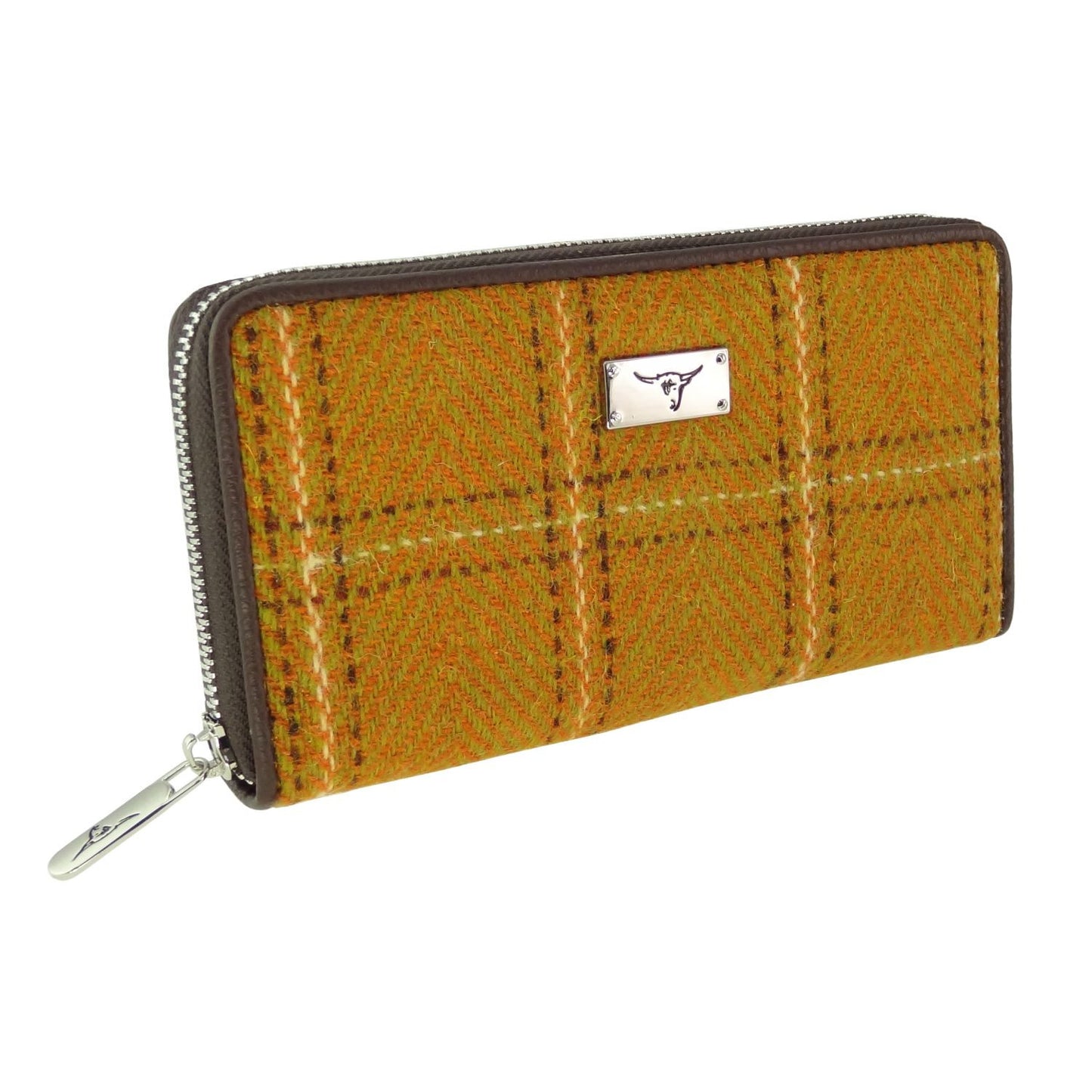 Mustard Yellow Tartan Zip Round Purse