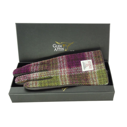 Heather Purple Green Gloves - Gift Boxed
