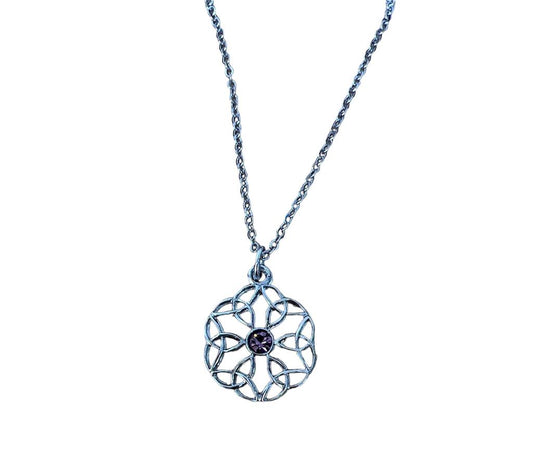 Cathedral Celtic Light Amethyst Necklace