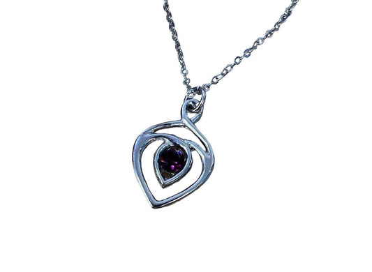 Celtic Heart Dark Amethyst Necklace