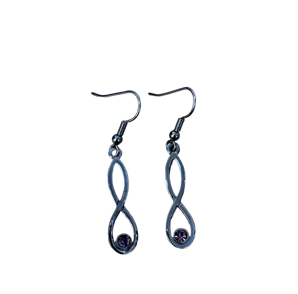 Colonsay Knot Earrings With Light Amethyst