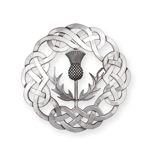 Polished Thistle Ropework Plaid Brooch