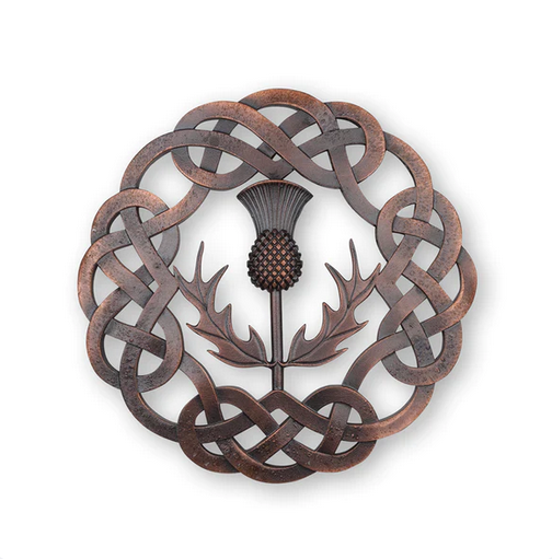 Chocolate Bronze Thistle Plaid Brooch