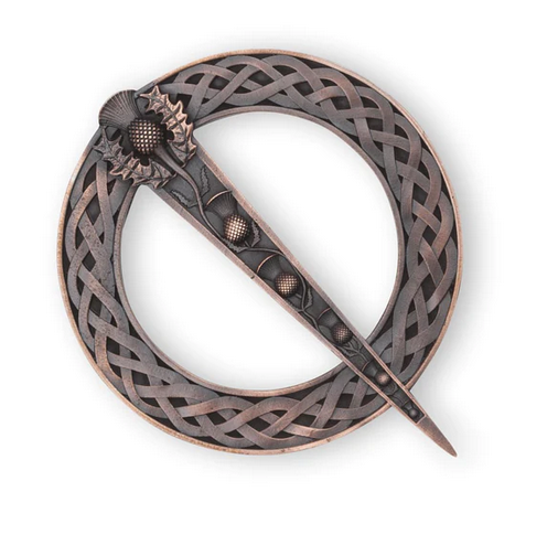 Chocolate Bronze Celtic Plaid Brooch