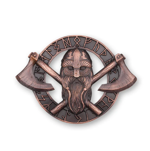 Chocolate Bronze Viking Plaid Brooch