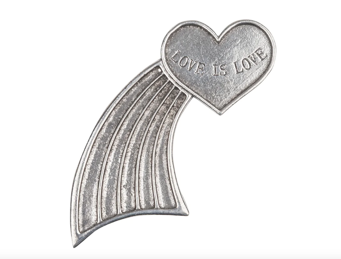 Polished 'Love Is Love' LBGTQ+ Kilt Pin