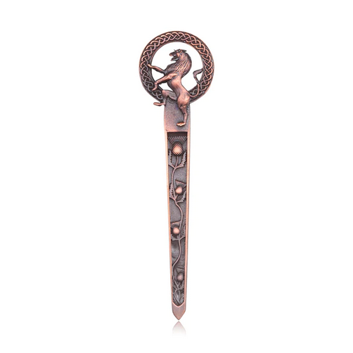 Chocolate Bronze Lion Rampant Kilt Pin