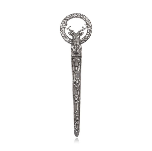 Polished Stag Celtic Knot Kilt Pin