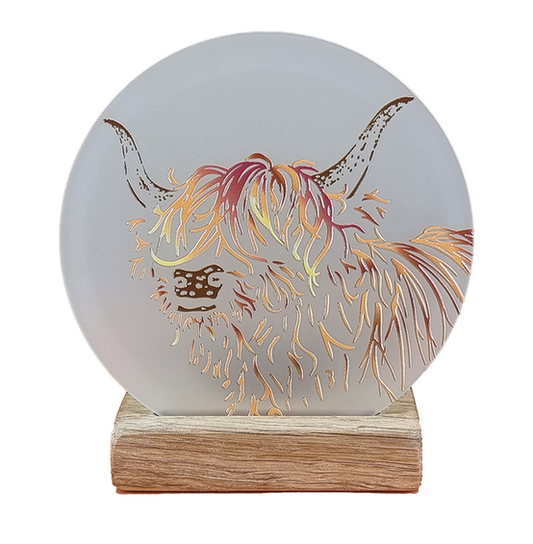 Highland Cow  Round Candle Holder