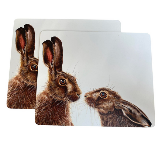 Pair Of Hare Placemats