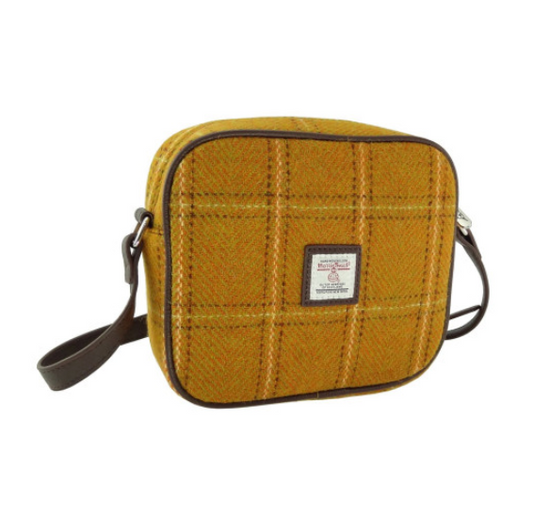 Mustard Yellow Tweed Almond Handbag