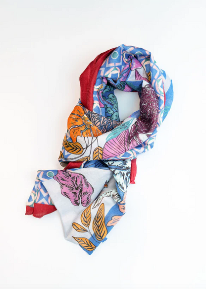 Lightweight Botanical Blueberry Scarf