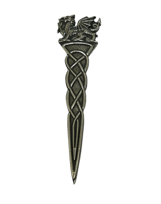 Pewter Kilt Pin - Welsh Dragon