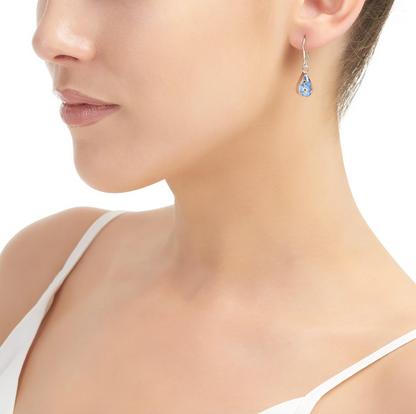 Forget Me Not Teardrop Dangle Earrings