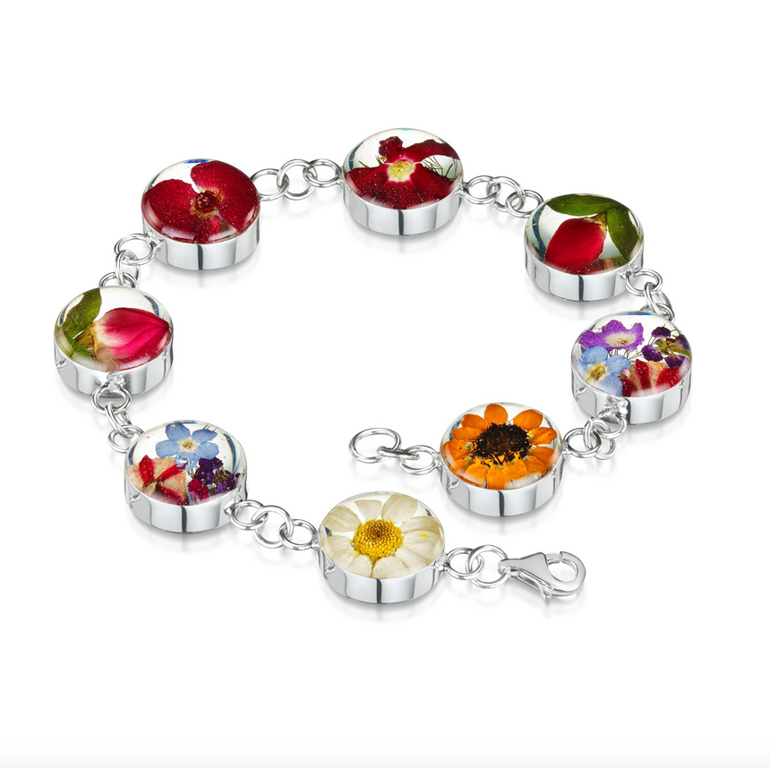 Floral Round Link Bracelet