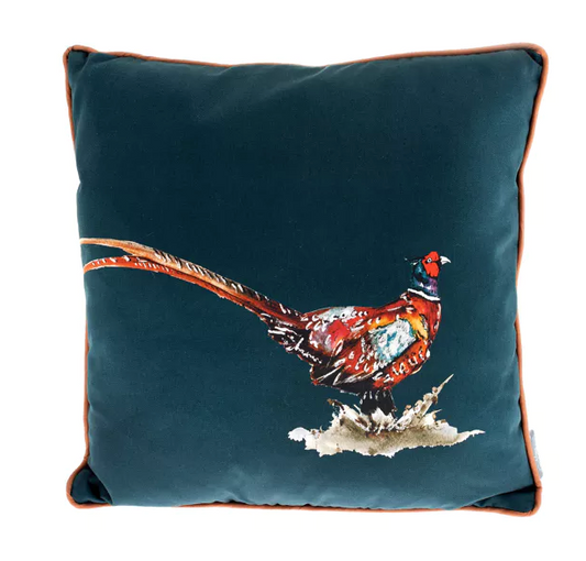 Navy Pheasant Cushion