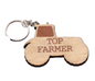 Quirky Wooden Tractor Keyring - 6 Quotes Available