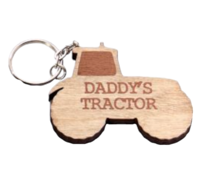 Quirky Wooden Tractor Keyring - 6 Quotes Available