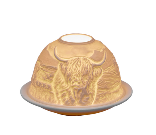 Small Dome Tealight Holder - Highland Cow