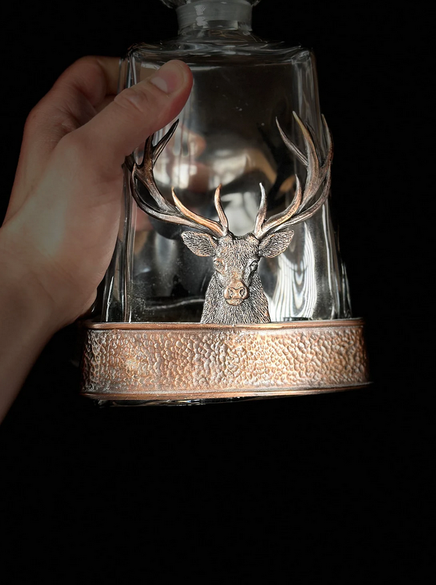 Chocolate Bronze Stag Whisky Decanter